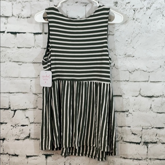 NWT Isabel maternity stripe olive and white tank - Picture 7 of 7